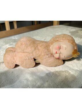 Vintage Gund Creation Sani Foam Sleeping Baby Rubber Face Doll 11"